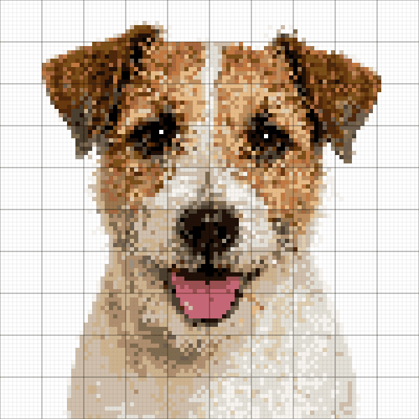 Cross-stitch pattern generated from the photo